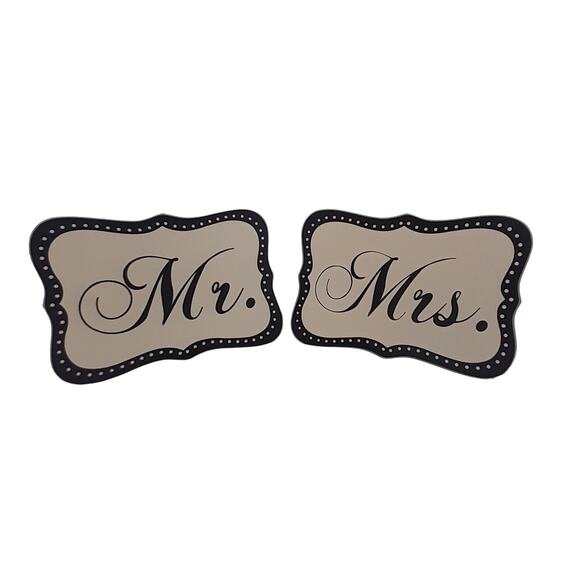 Mr. & Mrs. Signs for Wedding Black White Sweetheart Table Love Bride - Picture 2 of 8